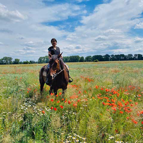 Esther Kimmel auf dem Pferd Esther Kimmel auf dem Pferd